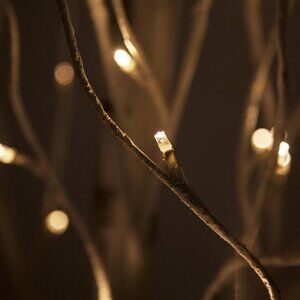 Kringle Traditions 3ft LED White Prelit Birch Tree, Warm White LED Lights